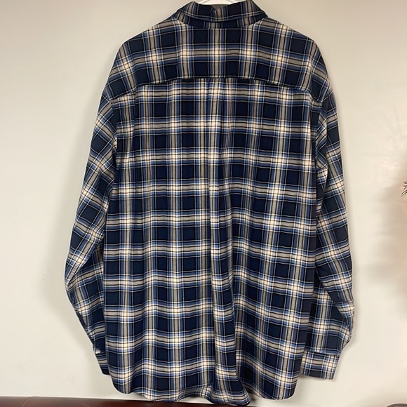 L.L. Bean Men's Traditional Fit Blue Plaid Cotton Button Front Shirt, XL- Reg - Picture 3 of 6